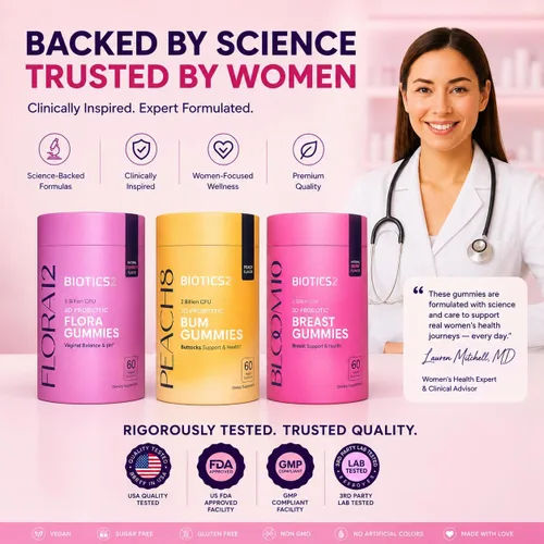 Vista 7 de Bloom10 - Gomitas de pecho para mujer, soporte para el busto y salud MAX Formula PLUS 2 veces mil millones de probióticos, 5 veces suplementos