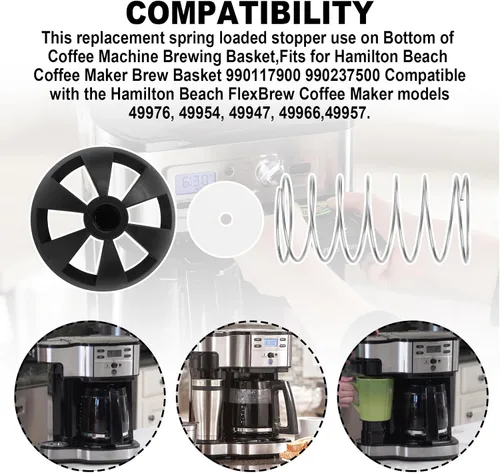 Vista 5 de Kit de válvula de parada de agua para cafetera, cesta de cerveza para Hamilton Beach FlexBrew Cafeteras Basket 990117900 990237500-2 Sets