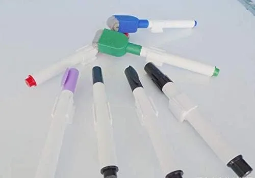 Vista 4 de 20 piezas de plástico blanco clip de soporte de bolígrafo autoadhesivo para pegar en pizarra blanca, escritorio, coche