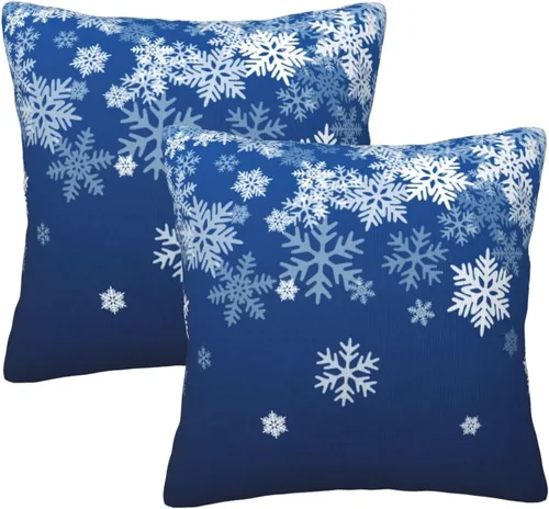 Vista 29 de Fundas de Almohada Flor de Pascua Dorada Copo de Nieve Navidad Xmas Juego de 2 Fundas de Almohadas Cuadradas Funda de Cojín Fundas de Almohadas