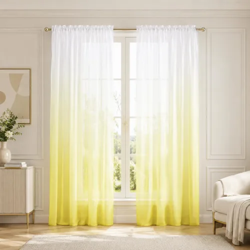 Vista 56 de Deconovo - Cortinas transparentes con filtro de luz de 84 pulgadas de largo Plata
