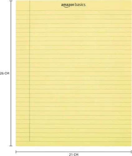 Vista 9 de Amazon Basics Bloc legal de 8.5 x 11.75 pulgadas, color canario, 72 unidades (paquete de 12), 50 hojas por bloc, 6 paquetes por caja