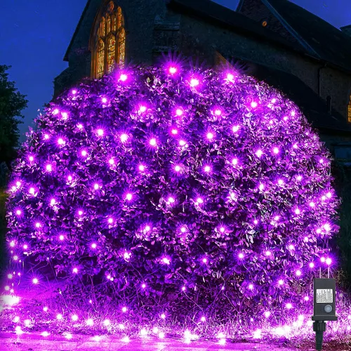 Vista 14 de WBao - Luces de Navidad, 200 LED de red de 8.4 x 5.2 pies, luz de malla para exteriores con 8 modos, temporizador, certificado UL, conectables
