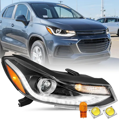 Vista 11 de SOCKIR Conjunto de faros delanteros Compatible con 2017-2022 Chevy TRAX sin DRL LED, no proyector, halógeno de reemplazo estilo OE, lámparas