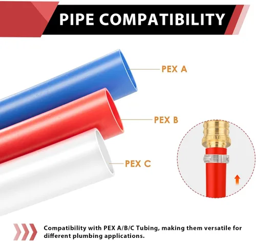 Vista 3 de (Paquete de 2) EFIELD Barb Crimp Pex Adaptador Macho NPT de 3/4 Pulgada x 3/4 Pulgada, Accesorio de Latón, ASTM F1807, (PEX1807021-2PCS)