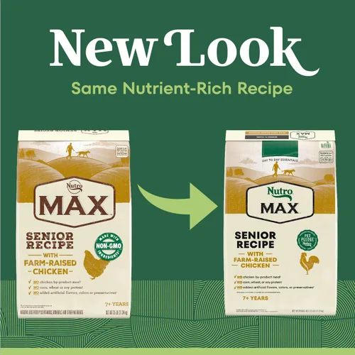 Vista 3 de Nutro Max Senior - Alimento seco para perros con pollo criado en granja, bolsa de 25 libras