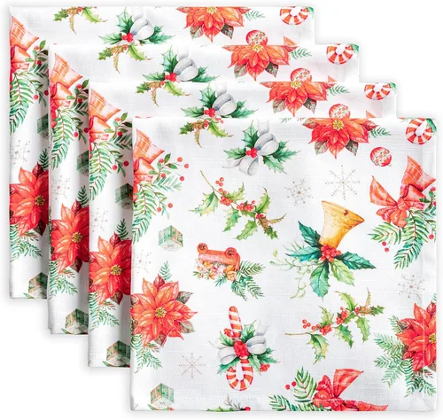 Vista 22 de Maison d' Hermine Juego de 4 servilletas de tela 100% algodón, suaves y duraderas, servilletas cuadradas reutilizables para uso diario, lavables