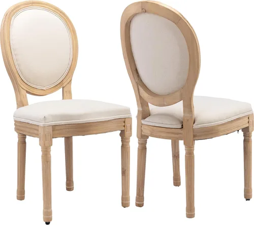 Vista 23 de ODUSE-DAILY French Country - Juego de 2 sillas de comedor de color caramelo, sillas de cocina y comedor, sillas de cocina de piel sintética, Ámbar