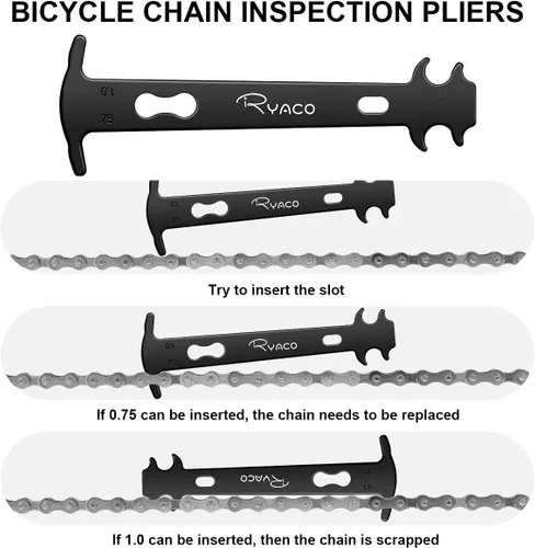 Vista 5 de Ryaco - Juego de herramientas de cadena para bicicleta, reparación de eslabones de cadenas, kit de herramientas profesionales
