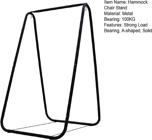 Vista 9 de Soporte para silla de hamaca, soporte de hamaca de acero resistente, soporte de columpio resistente multiusos para jardín al aire libre, patio