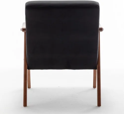 Vista 9 de Container Furniture Direct Silla decorativa con tapicería de microfibra y marco de madera maciza, muebles de sala de estar clásicos de mediados