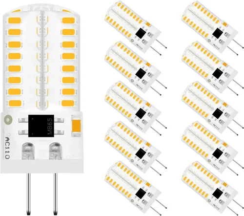 Vista 9 de Bombilla LED G4 AC 120V Cool White Alto Voltaje 110V 3W JC Bi-Pin Base Luz Paquete de 5 6000 K