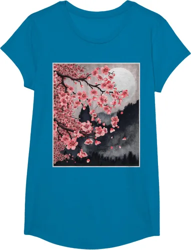 Vista 43 de Sakura - Camiseta japonesa de cerezo en flor japonesa, Negro, S