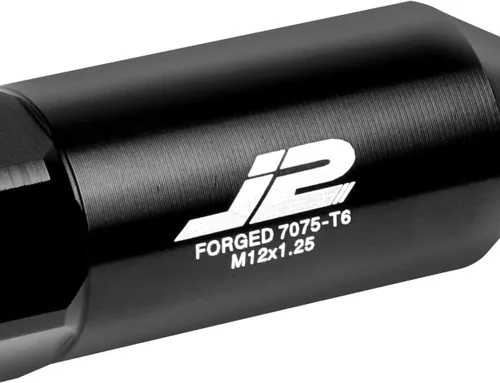 Vista 3 de J2 Engineering - 20 tuercas M12 x 1.25 7075-T6 de aluminio de 3.543 in con adaptador de enchufe (negro)