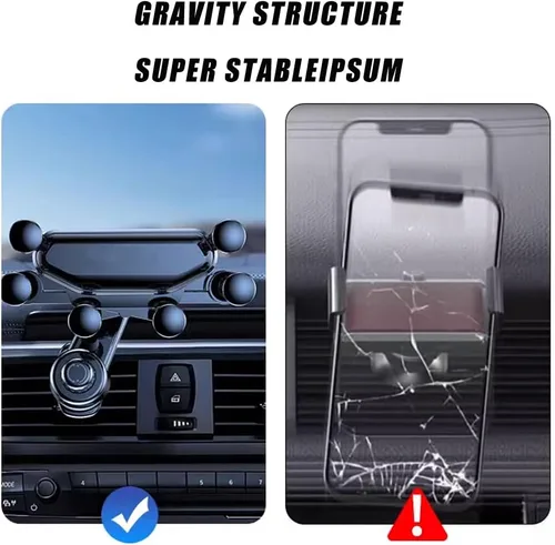 Vista 6 de for Mitsubishi Eclipse Cross 2018 2019 2020 2021 Car Mobile Phone Holder, Easy Clamp Cellphone Holder Phone Holder for Cars Rock Solid Car B Black