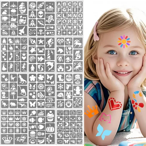 Vista 8 de Yazhiji 36 hojas de tatuajes temporales para niños, niñas, adultos, grandes recuerdos de fiesta y decoraciones