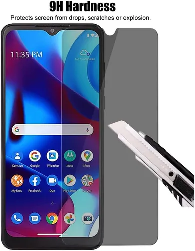 Vista 6 de (3+3) Protector de pantalla de privacidad de vidrio templado para Motorola Moto G Pure (3+3) con protector de lente de cámara, antiarañazos