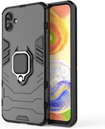 Vista 2 de Funda para Samsung Galaxy A04 4G, carcasa con soporte para Samsung SM-A045F/DS Galaxy A04 4G / SM-A045M/DS SM-A045F SM-A045M, color negro