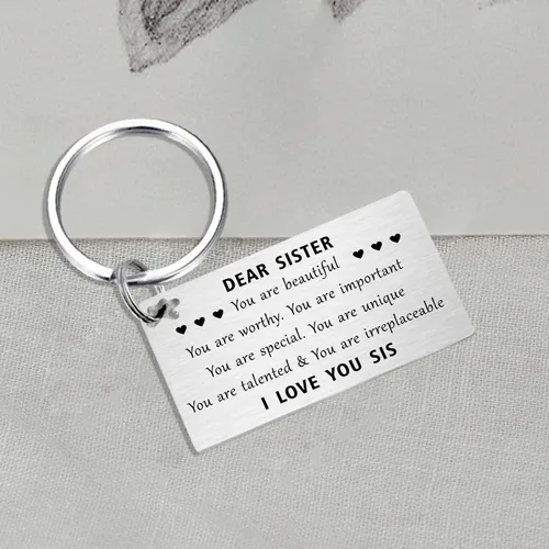 Vista 3 de TGCNQ Regalos para hermana de hermana - Llavero para hermana mayor, regalo de Navidad y San Valentín