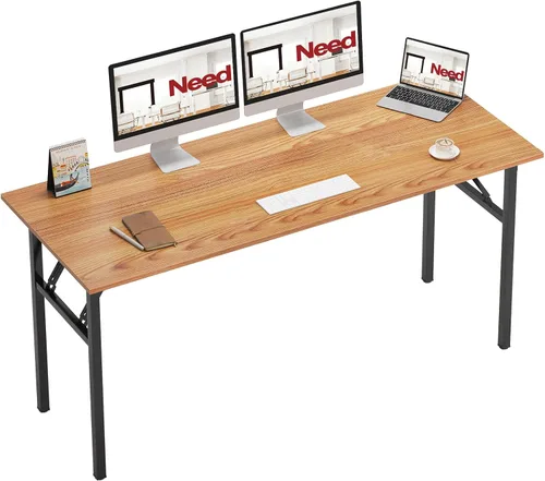 Vista 35 de Need - Escritorio plegable de 31 1/2" sin ensamblaje, mesa pequeña para computadora, escritorio robusto y resistente para espacios pequeños, marco