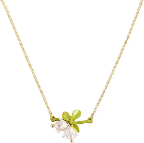 Vista 5 de Caiyao Lily of The Valley - Juego de collar de hojas de rosa y aretes colgantes para mujeres, mamá, amiga, madre, vintage, cadena de borla, collar