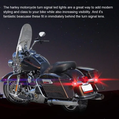Vista 5 de SUNPIE Luces LED para Motocicleta Intermitentes Luz de Reversa 1156 Rojo Compatible con Harley Davidson Electra Glide Road King Heritage Softail