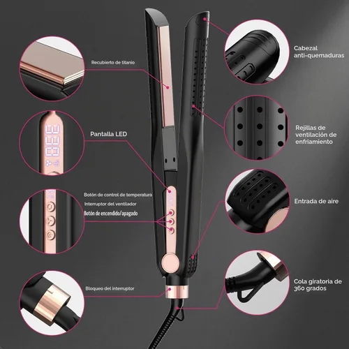 Vista 2 de SKIMI Airflow Styler 2.0 - Plancha plana de titanio para alisar el cabello