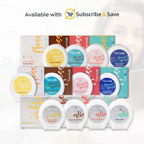Vista 7 de SuperMouth® Hilo dental sin flúor, hilo dental expansible para eliminar la placa y soporte del esmalte, fórmula suave para niños, adultos y mujeres
