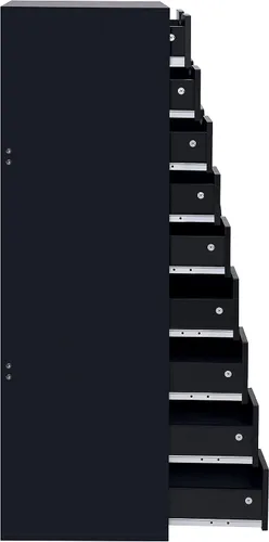 Vista 6 de Naomi Home Bianca - Cómoda alta y estrecha de 9 cajones, gabinete de almacenamiento compacto de 13.8 pulgadas de ancho negro con cajones