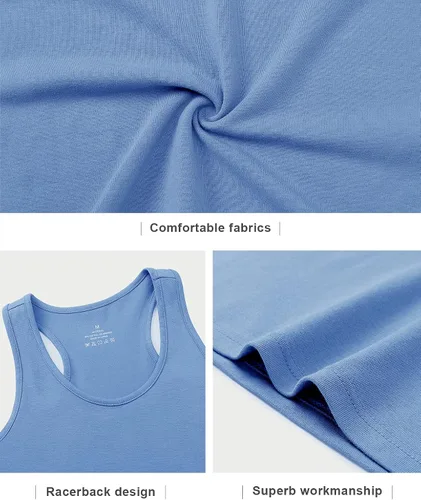 Vista 5 de Femdouce Camisetas sin mangas para mujer, camisetas sin mangas para entrenamiento, espalda cruzada, deportivas, camisetas básicas para correr