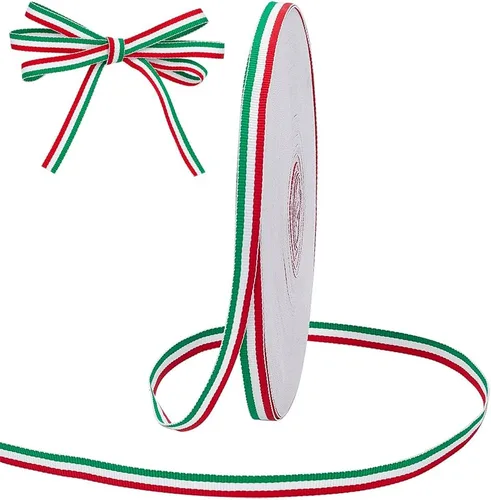 Vista 10 de PH PandaHall Cinta de rayas rojas, blancas y verdes, de 50 yardas, bandera italiana, cinta patriótica, decoraciones navideñas italianas, cintas