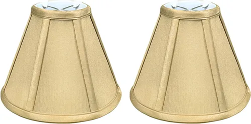 Vista 64 de Royal Designs, Inc. BS-707FC-6AGL Deep Empire Basic - Pantalla para lámpara con clip de llama, 3.5 x 6 x 5.75 pulgadas, color dorado antiguo