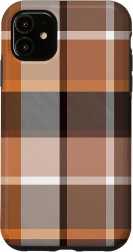 Vista 8 de iPhone 16 Buffalo Check Orange Brown Gingham Scottish Pattern Style Case