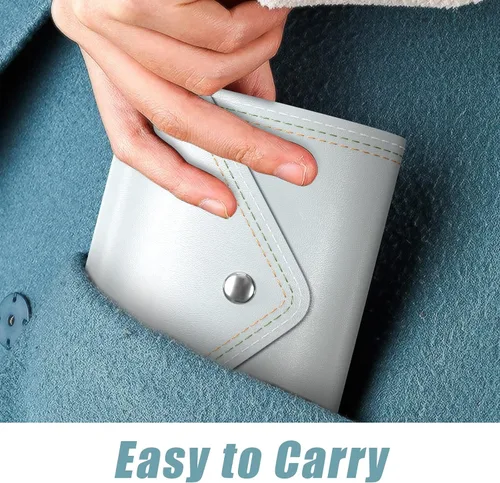 Vista 6 de Nipichsha Tarjetero para tarjetas de crédito, cartera pequeña para tarjetas, cartera delgada de cuero para tarjetas, funda de bolsillo para tarjetas