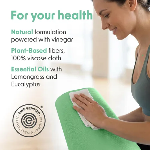 Vista 4 de Wipex Repuesto de dispensador de toallitas de gimnasio, verificado por EWG, 700 toallitas de 8 x 8 pulgadas para equipos de fitness a base