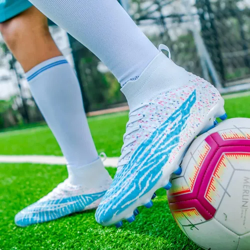 Vista 3 de ailishabroy Botas de fútbol para hombre, FGAG, zapatos de fútbol para interiores y exteriores, con picos firmes para el suelo, entrenamiento
