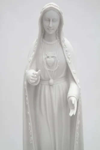 Vista 2 de Figura de escultura de estatua religiosa católica italiana de Nuestra Señora de Fátima María de 24 pulgadas, colección Vittoria hecha en Italia