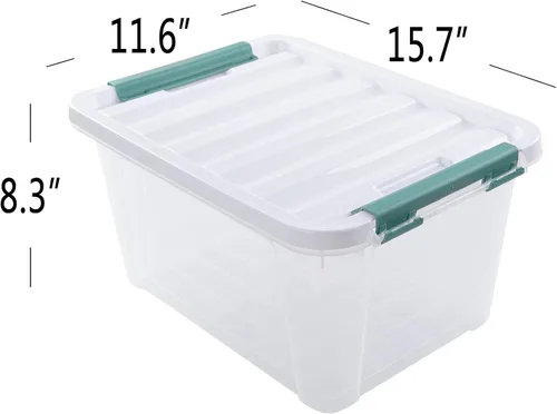 Vista 3 de Paquete de 4 cajas transparentes de 20 cuartos de galón con tapas, bolsas de almacenamiento de plástico