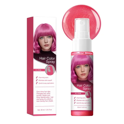 Vista 7 de 1 fl oz Spray Color - Cabello temporal de secado rápido para fiesta rojo