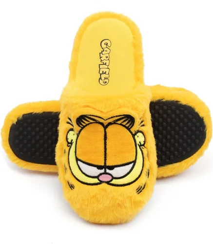 Vista 3 de Garfield Adult Orange Slippers Lazy Tabby Cat Fluffy Slip On House Sliders Merchandise