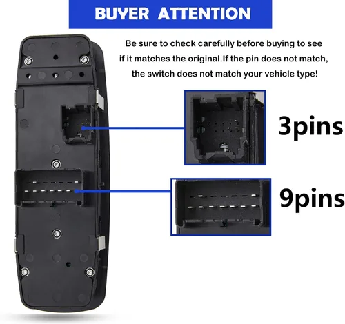 Vista 2 de Interruptor maestro de ventana de 3+9 pines para Chrysler Town & Country 2012-2015, Dodge Grand Caravan 2012-2015, Dodge Ram 1500 2500 2012-2015