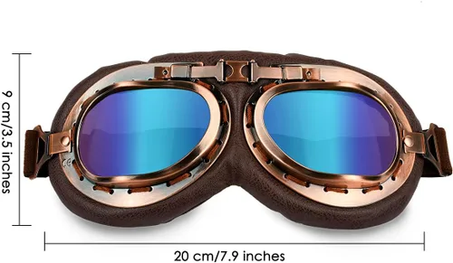 Vista 2 de Cosplay Goggles Steampunk Motorcycle Goggles Costume Retro Pilot