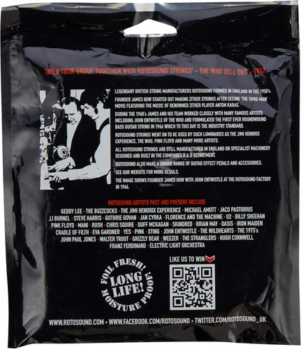 Vista 2 de Rotosound SM666 Swing Bass 66 Acero Inoxidable 6 Cuerdas de Guitarra Bajo (30 40 60 80 100 125)