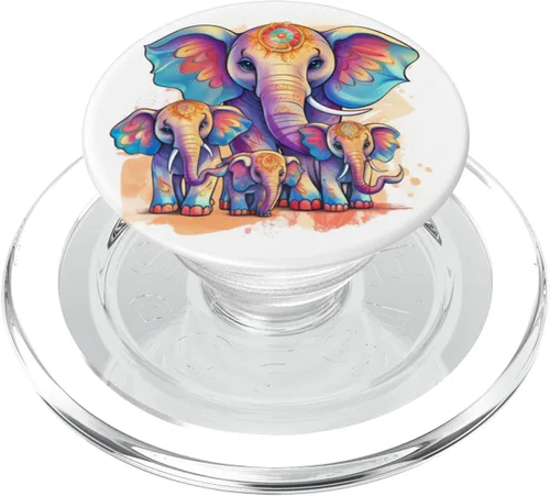 Vista 8 de Cute 3 Kids Mama Elephant - Madre de 3 niños niños PopSockets intercambiables PopGrip