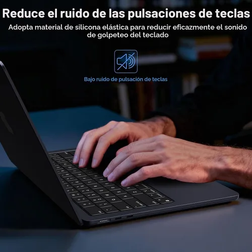 Vista 2 de EooCoo Funda de teclado para MacBook Neo, Pro 14/16, Air 13/15, color negro