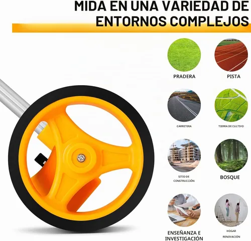 Vista 3 de DEKOPRO Rueda de medición, mide hasta 99,999 pies, rueda compacta con bolsa de transporte, 4 pulgadas