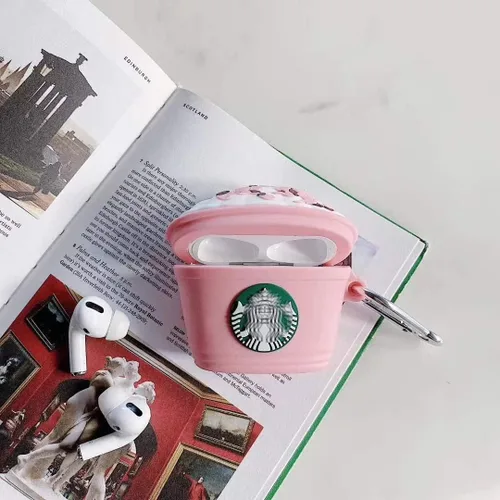 Vista 2 de Linda funda de helado con forma de taza Kawaii para AirPods Pro de segunda generación (Rosa)