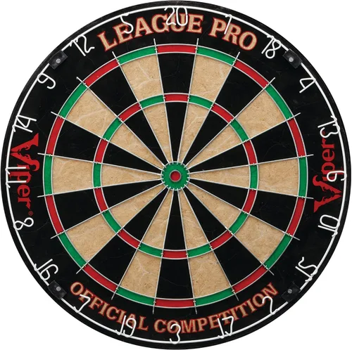 Vista 7 de Viper League Pro - Juego inicial de diana de dardos de cerdas reglamentaria con puntas de acero con diana sin grapas, alambre de araña radial, sisal