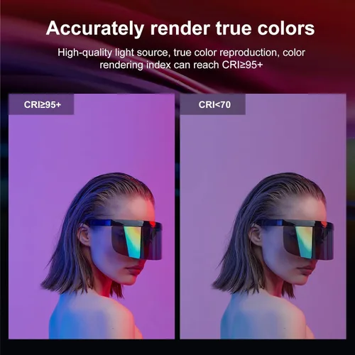 Vista 4 de OBEST Luz de video RGB portátil con batería de 3000 mAh, 2500-9000 K, regulable, para estudios fotográficos, TikTok, YouTube Vlogs, 11.8 in