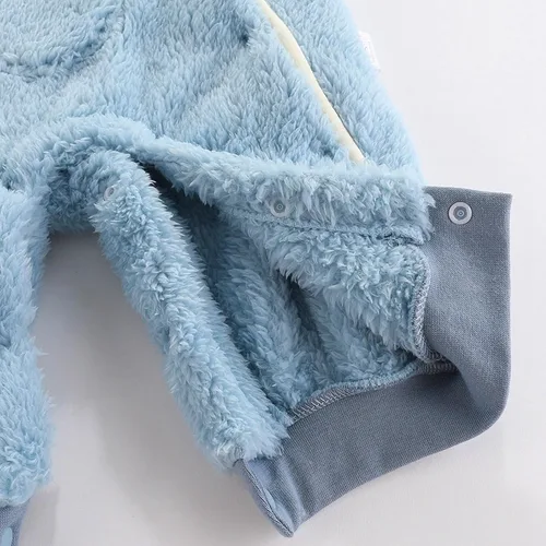 Vista 2 de Traje de nieve para bebés recién nacidos, con forro polar, con capucha, ropa cálida para bebés